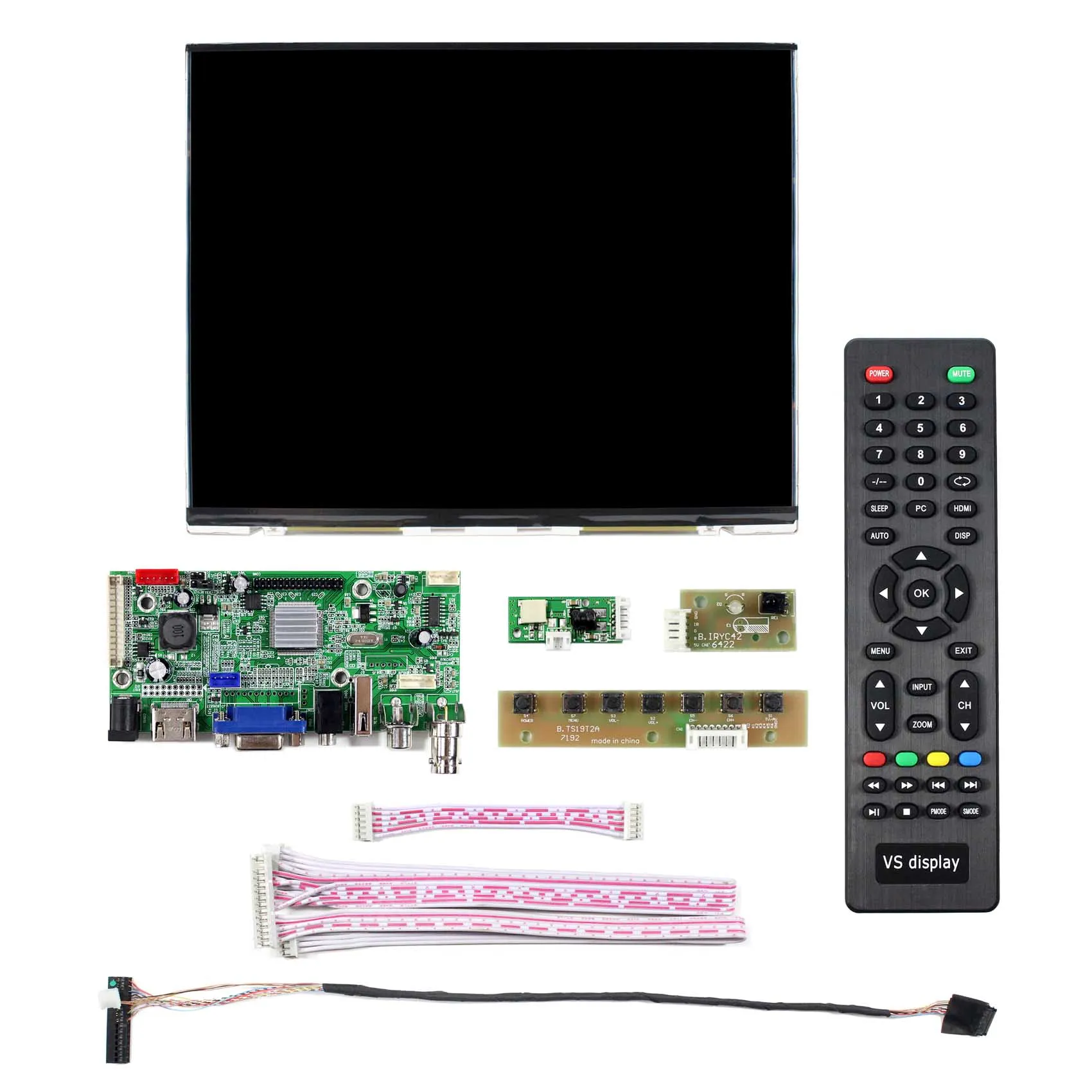 Tela lcd ips de 10.4 polegadas, 1024x768, funciona com hd mi + vga + av + usb, placa de controle