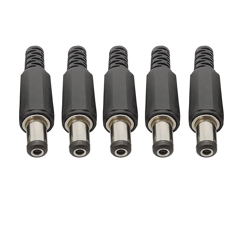 1/2/5/10Pcs DC Power Plugs Connectors 5.5*2.51MM Male Adapter 9mm Length Electric Connector Male Mount Plug Wire Charge Adapter