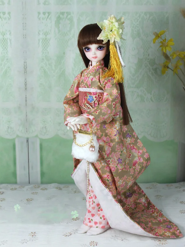 1/4 1/3 scale BJD clothes Ancient costume Japanese Kimono Outfit Bathrobe for BJD/SD MSD SD13 Big girl doll accessories C0374