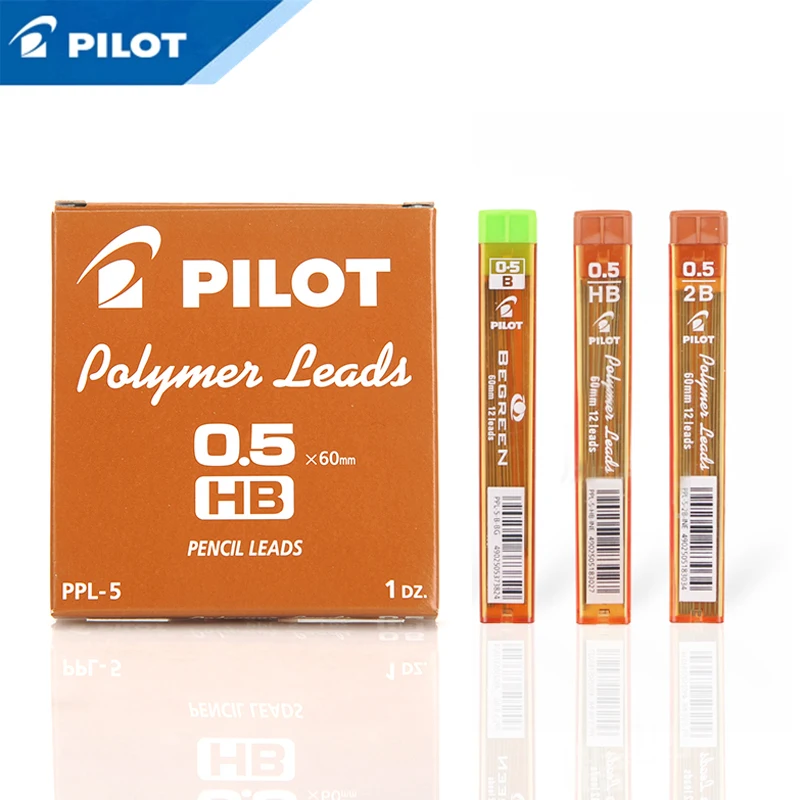 

PILOT Polymer Lead 10 Tubes/lot Mechanical Pencil Refills 0.3 mm/0.5 mm/0.7 mm 60mm 2B/HB PPL-3/5/7