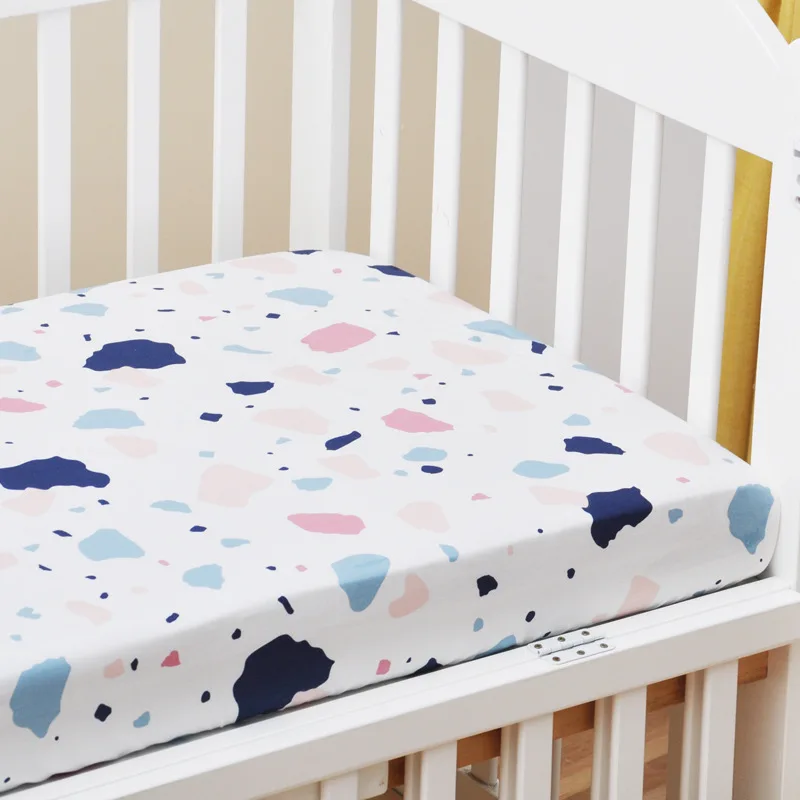 100% Cotton Crib Fitted Sheets With Elastic Band Baby Aldult Mattress Covers Printed Newborn Infant Bedding Set Kids Cot Sheet