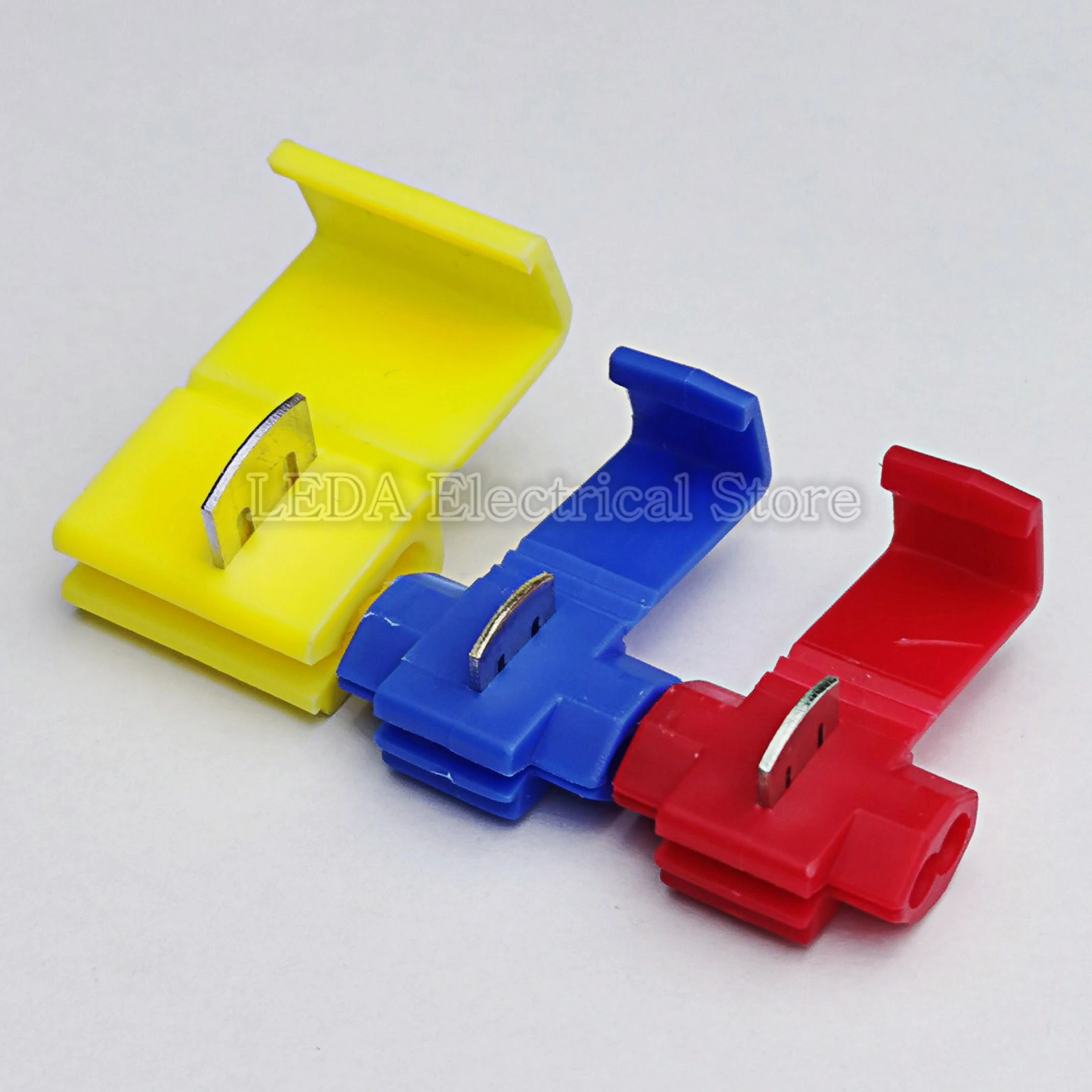 Blue Red Quick Connection Clip Wire Crimp Splitter Lip Break Clamp Strip-free Soft Distributo Line Connector Terminal Joint