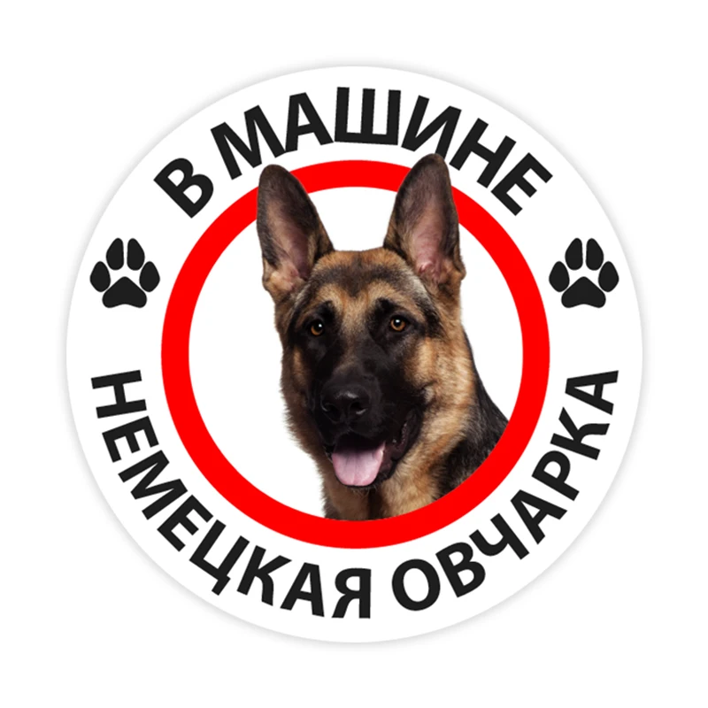 15x15cm German Shepherd in the Car Car Self-adhesive Decal Car Sticker Waterproof Auto Decors on Bumper Rear Window