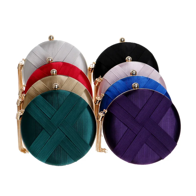 Bolsos de noche con borlas para mujer, bolsa de mano entrecruzada para fiesta, Boda, Diamantes satinados, Color verde, cadena de hombro