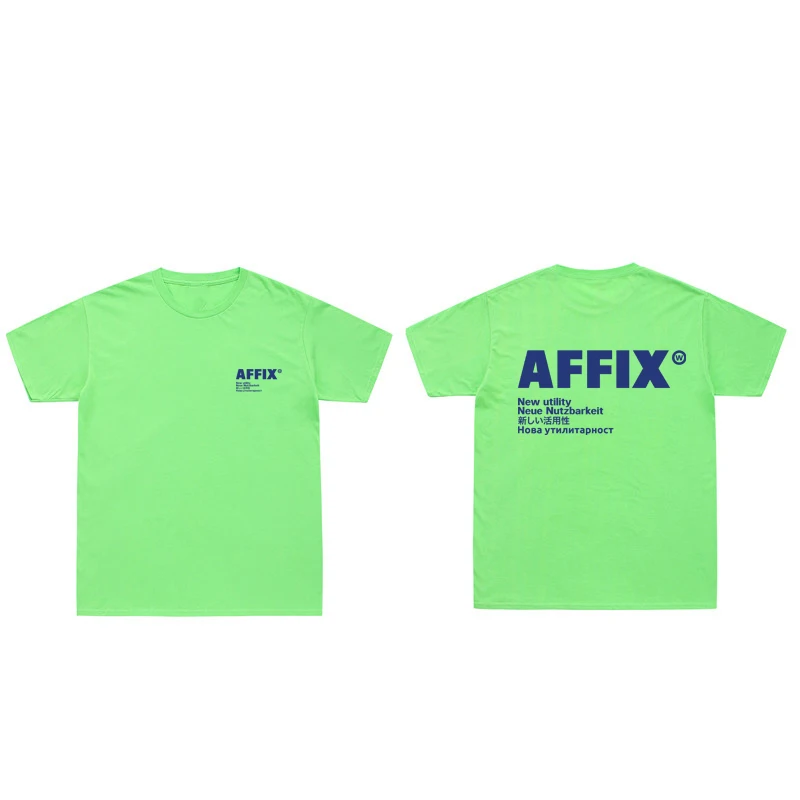 2024 AFFIX WORKS T-Shirts Man Women AFFIX New Utility Letter Print T Shirt 100% Cotton O-Neck Tee Shirt Kiko Kostadinov Tee Tops