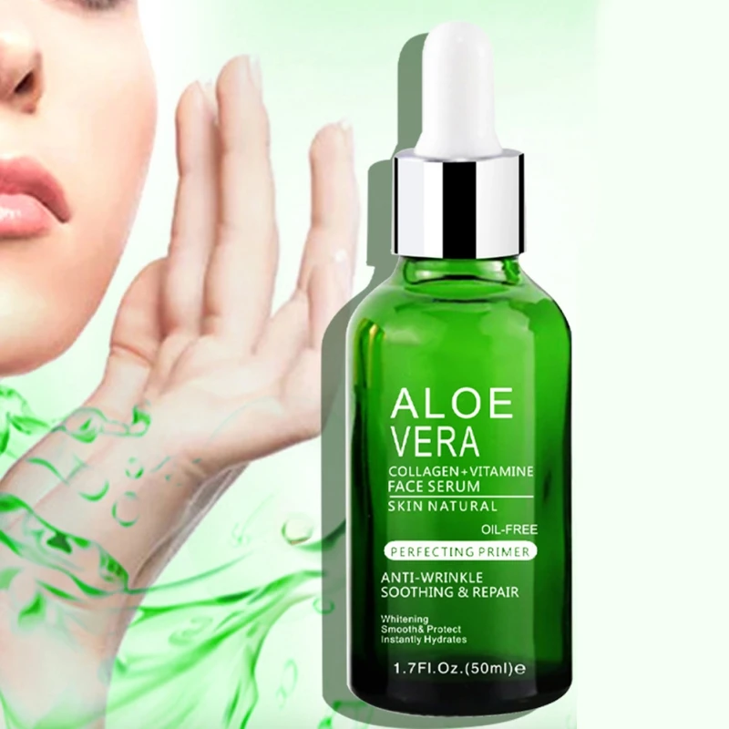 

50ml Aloe Vera Face Serum Moisturizing Repairing Skin Essence Snail Whitening Anti Wrinkle Lavender Pore Defense Smooth Hydrate