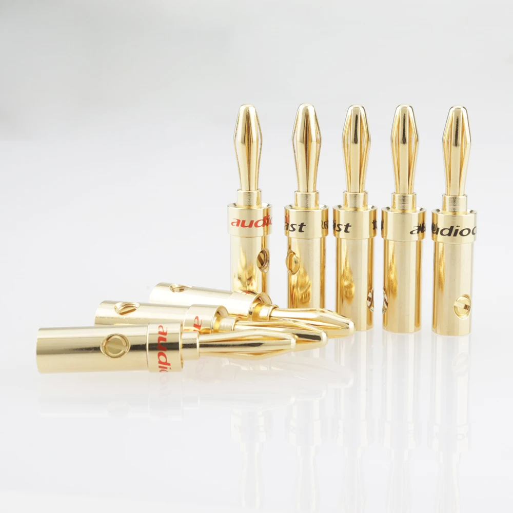 Conectores de altavoz/amplificador 8xaudiocrast Hi-Fi, conector Banana de 4mm, alta calidad