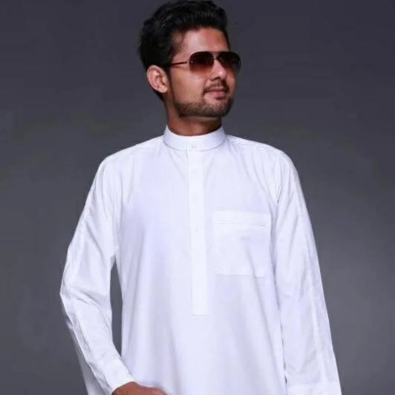 Ropa islámica para hombres, longitud, manga larga, suelta, musulmana, Arabia Saudita, Pakistán, Kurta, disfraces musulmanes, vestido musulmán, Kaftan Thobe