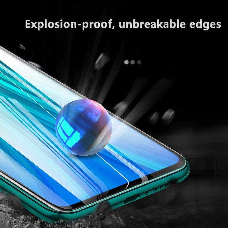 Tempered Glass For Xiaomi Redmi Note 8 Pro Full Cover Screen Protector Film on the Redmi note 8Pro Protective Glass Black