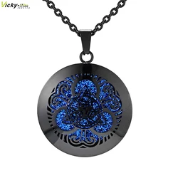 New Design Simple Aromatherapy Diffuser Locket Perfume Essential Oil Necklace Stainless Steel Locket with Felt Pads For Woman