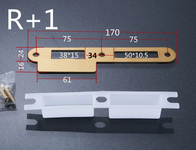 Gold Stainless Steel Room Door Locks  Lock Body Guide Piece Wooden Door Special Lock Piece Lock Buckle Plate Edge Str