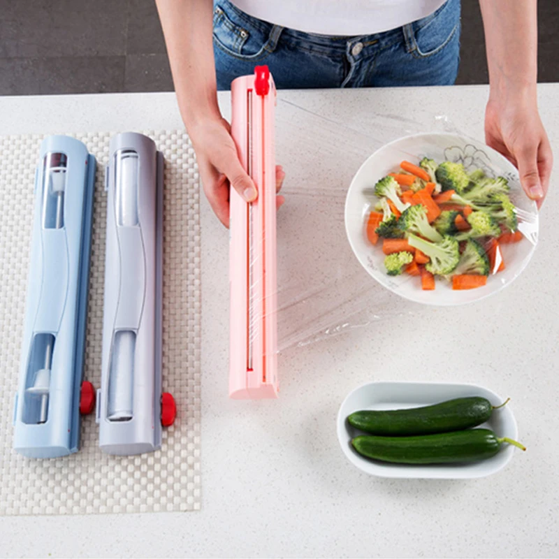 Food Cling Wrap Dispenser,Foil And Cling Film Dispenser,Aluminum Foil Wrap Organizer For Kitchen Drawer Cling Film Cutter