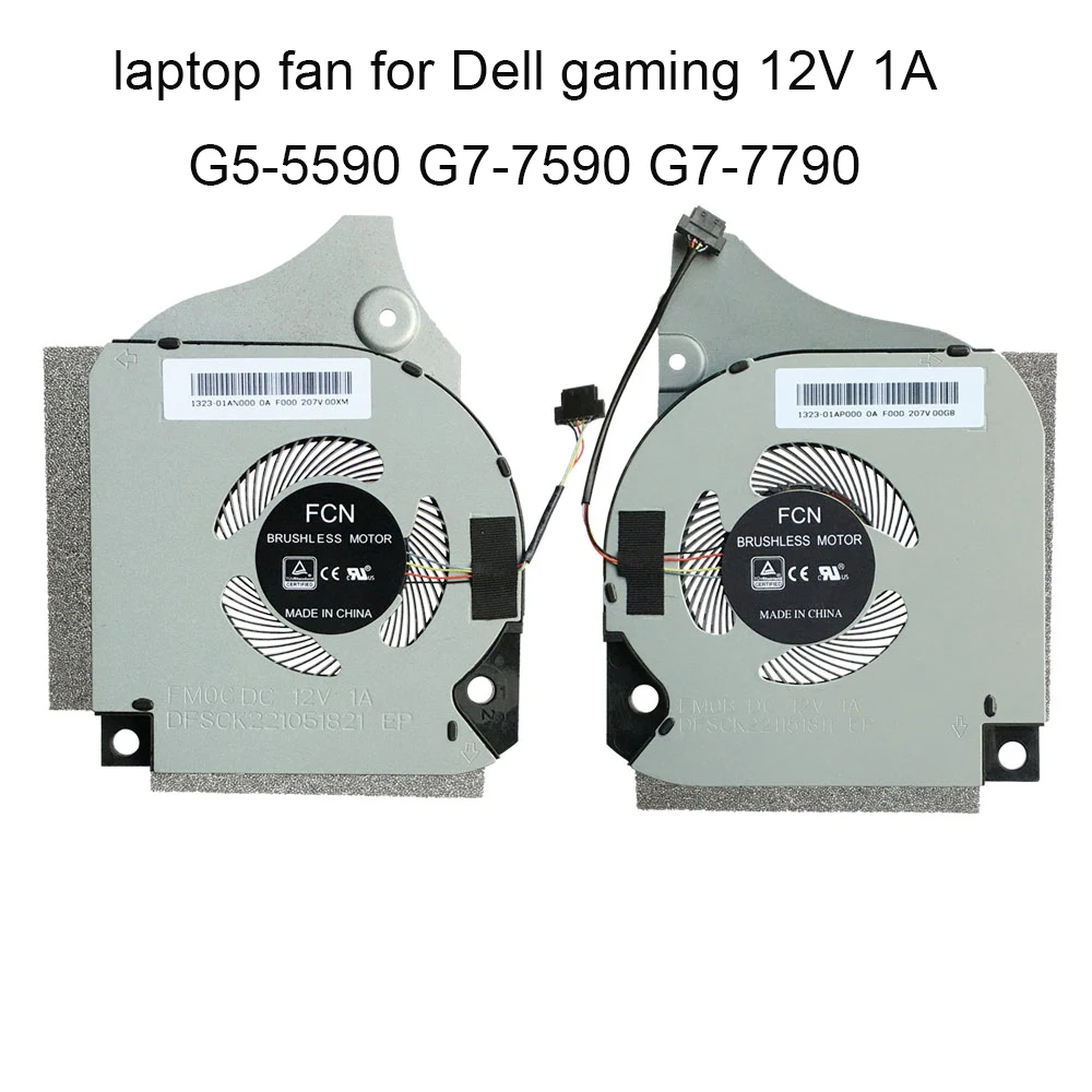 Wentylatory chłodzące GPU do notebooka DELL Inspiron G5 5590 G7 7790 7590 006KT2 06KT2 09THTN 9THTN Wentylator CPU VGA Cooler DC12V 1A