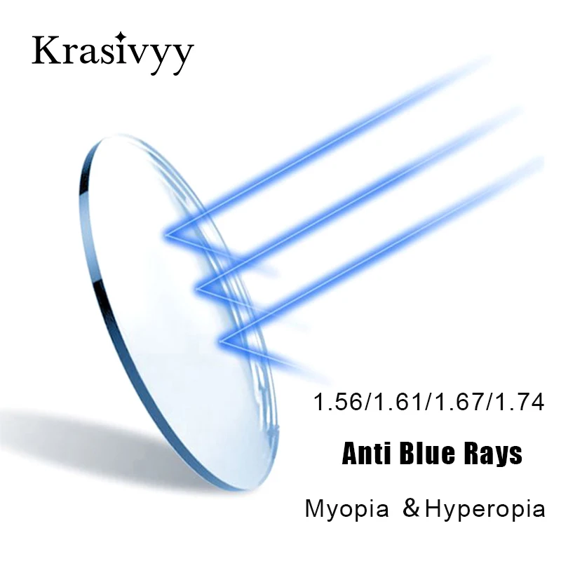 Krasivyy 1.56 1.61 1.67  (+10.00~-10.00)  Anti Blue Ray Lenses Prescription Myopia Hyperopia Progressive Lens