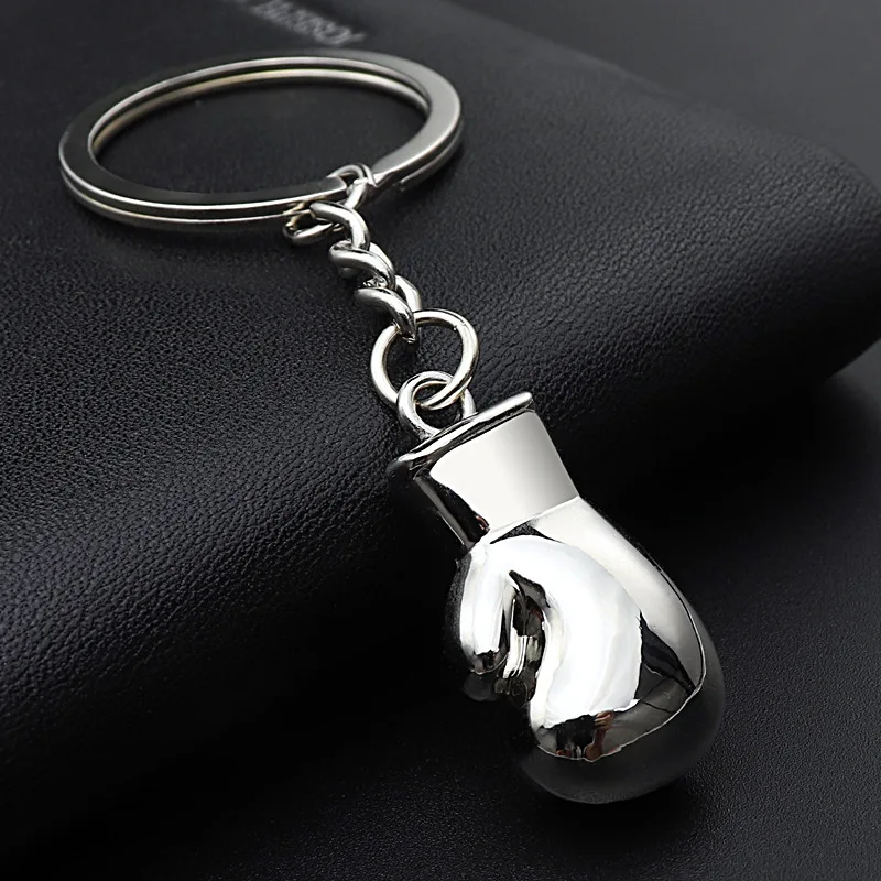 Hot Metal Boxing Gloves Keychain Pendant Boxer Movement Keychain Fighting Jewelry Men\'s Car Keyring Souvenir Gift