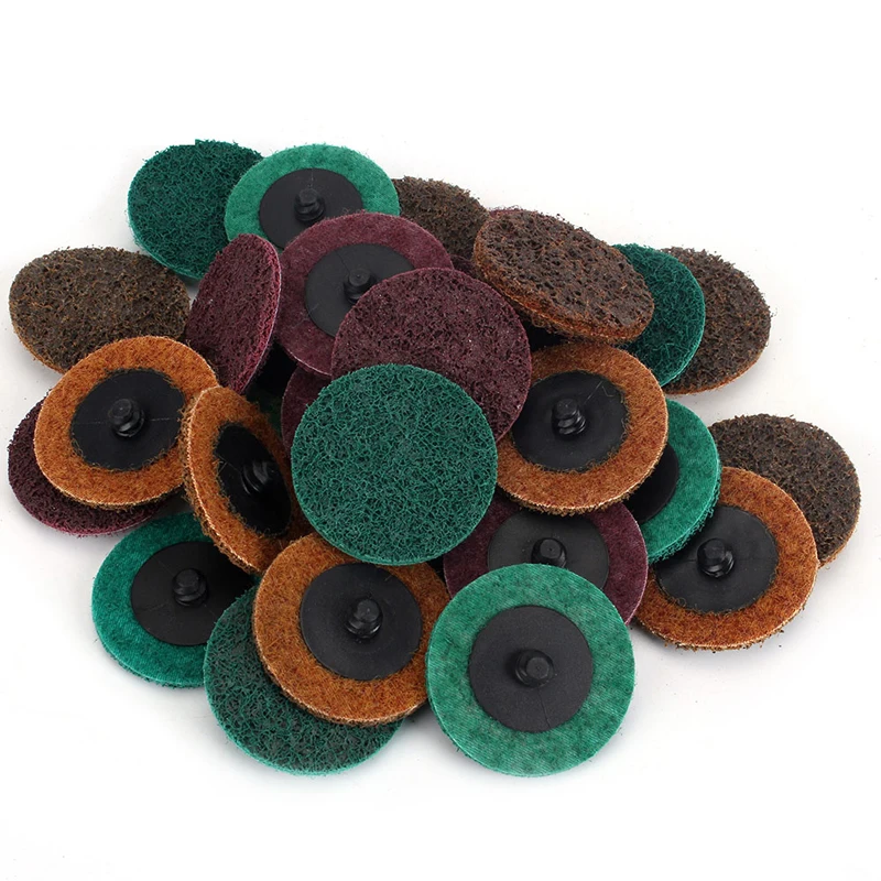 45Pcs 2" 50mm Fine Grit Sanding Discs Cleaning Conditioning Roll Lock Surface with Disc Holder for Metalworking Polishing
