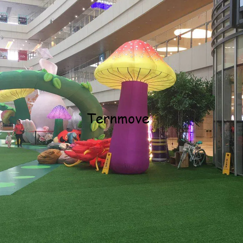 free shipment to door,Popular Park decoration giant inflatable mushroom model for party decoration, LED light mushroom replica