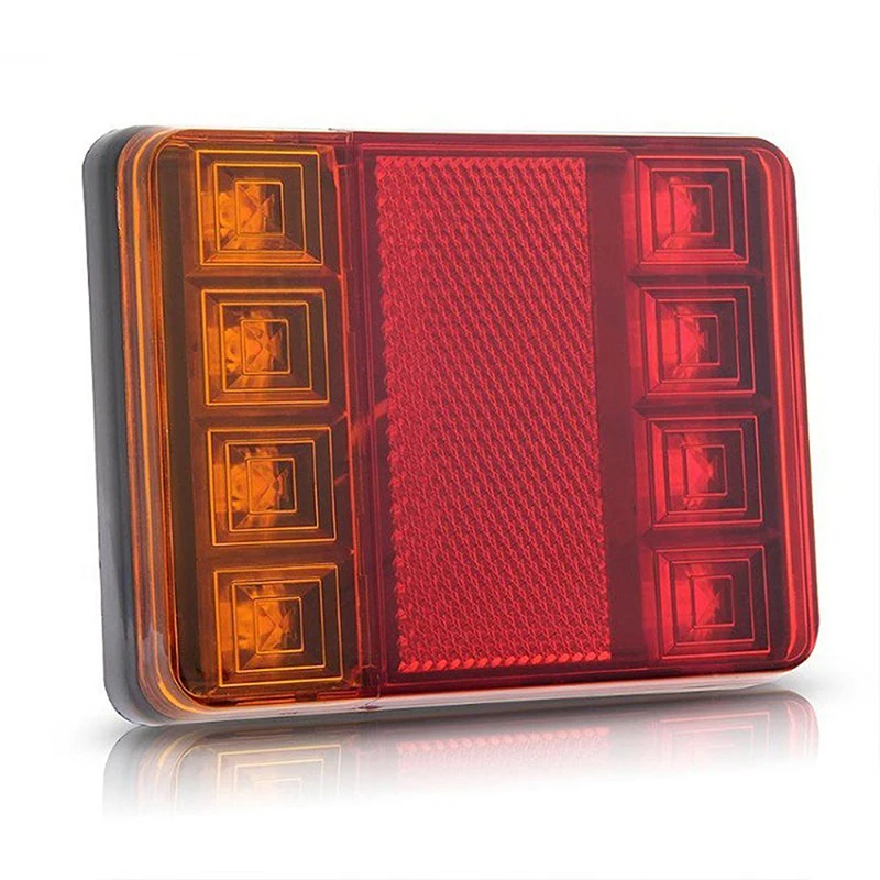 Waterproof 8 LED Rear Tail Light Warning Lights Rear Lamps Waterproof Tailight Parts for Trailer Caravans DC 12V