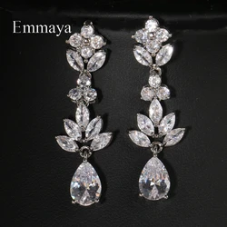 Emmaya Hot Sale Ingenious Design Fashion Geometry Earring With Three Colors Zirconia Jewelry Female Banquet Exquisite Dress-Up