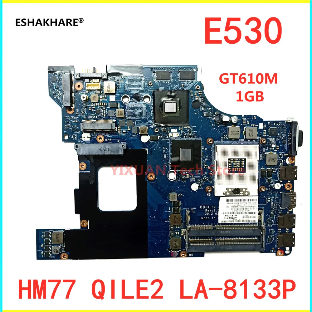 

Материнская плата для ноутбука Lenovo Thinkpad E530 E530C QILE2 LA-8133P E530, независимая материнская плата, 100% тест, неповрежденный