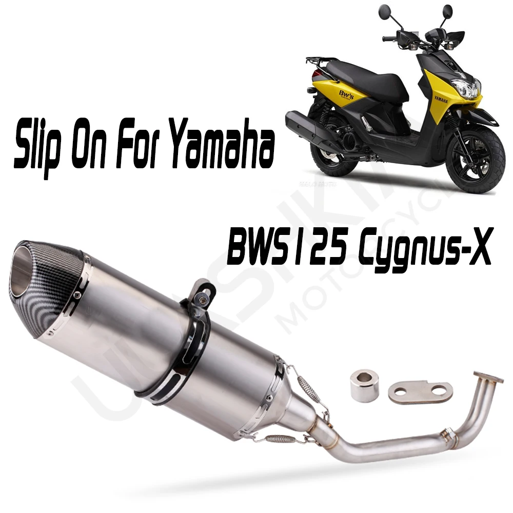 BWS125 Slip On Exhaust For Yamaha Cygnus-x Strength Bws125 Water-cooled Front Exhaust Pipe Village Carbon Fiber Modified Bws125