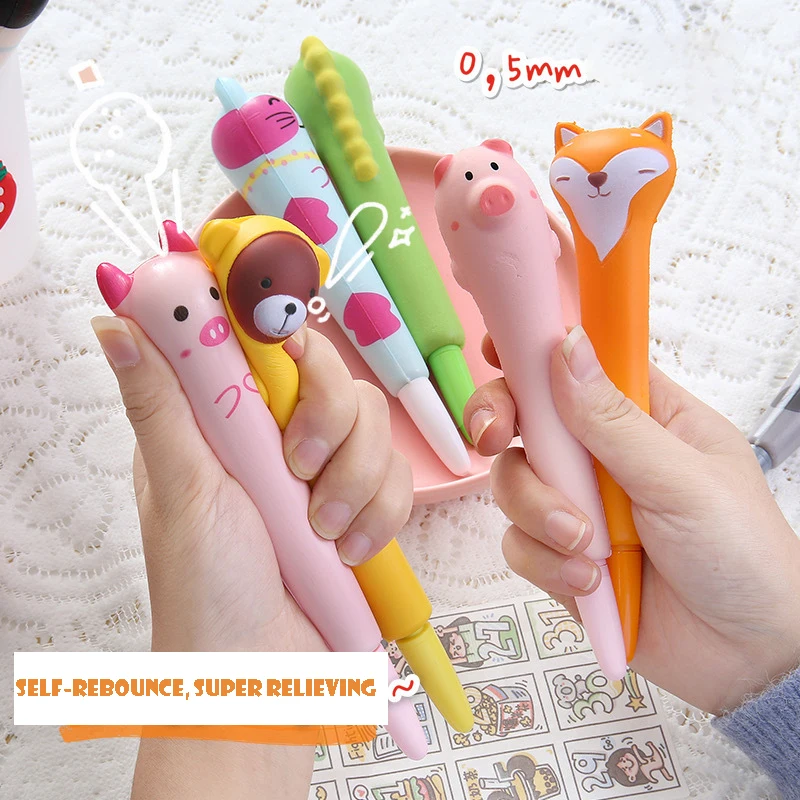 Squishy And Cute Gel Pen Kawaii School Supplies For Girls And Boys Gift For Kids Stress Relief Sponge Pens School Office Supply