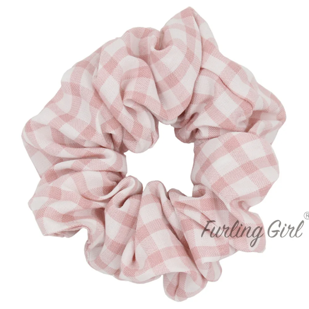 Furling Girl 1 Plaid Lattice Hair Scrunchies for Women Hair Accessories Tartan Gingham Hair Tie Elastic Ponytail Holders