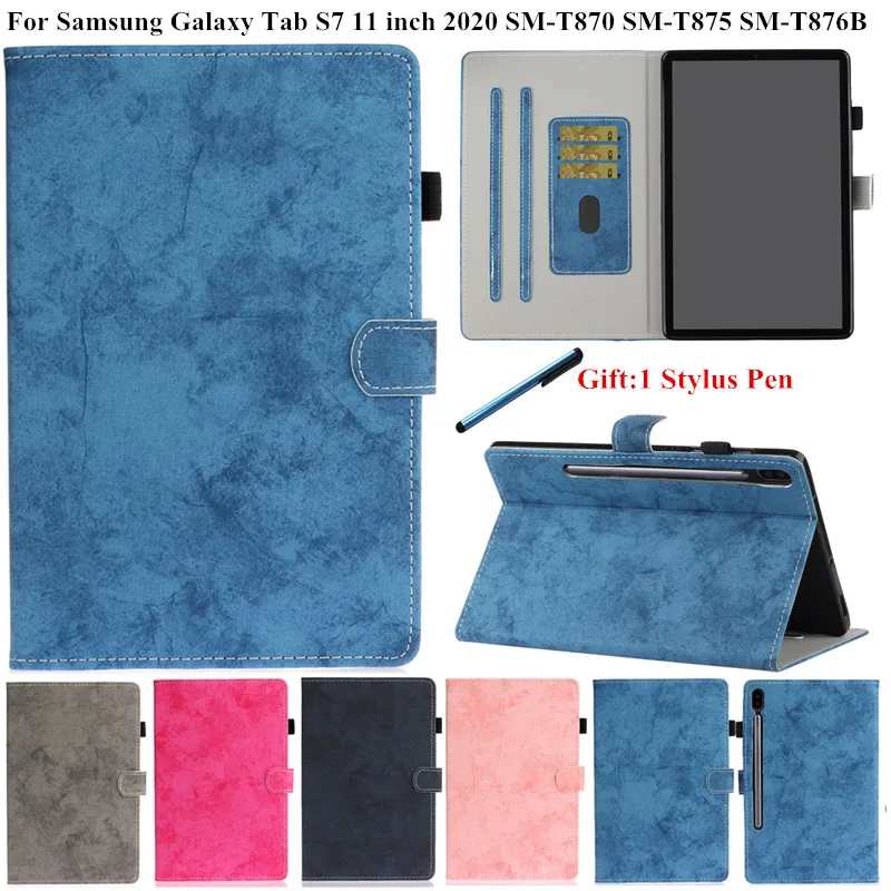 

Luxury Flip Case for Samsung Galaxy Tab S7 11 2020 Book Cover for Funda Tablet Samsung Tab S7 SM-T870 T875 Case Auto Sleep/Wake