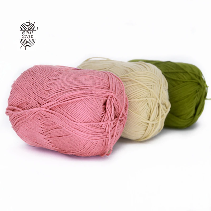 6pcs Free Shipping 50g/ball 100% Cotton Baby Yarn For Knitting Baby Sweaters Shoes Hats Yarn B