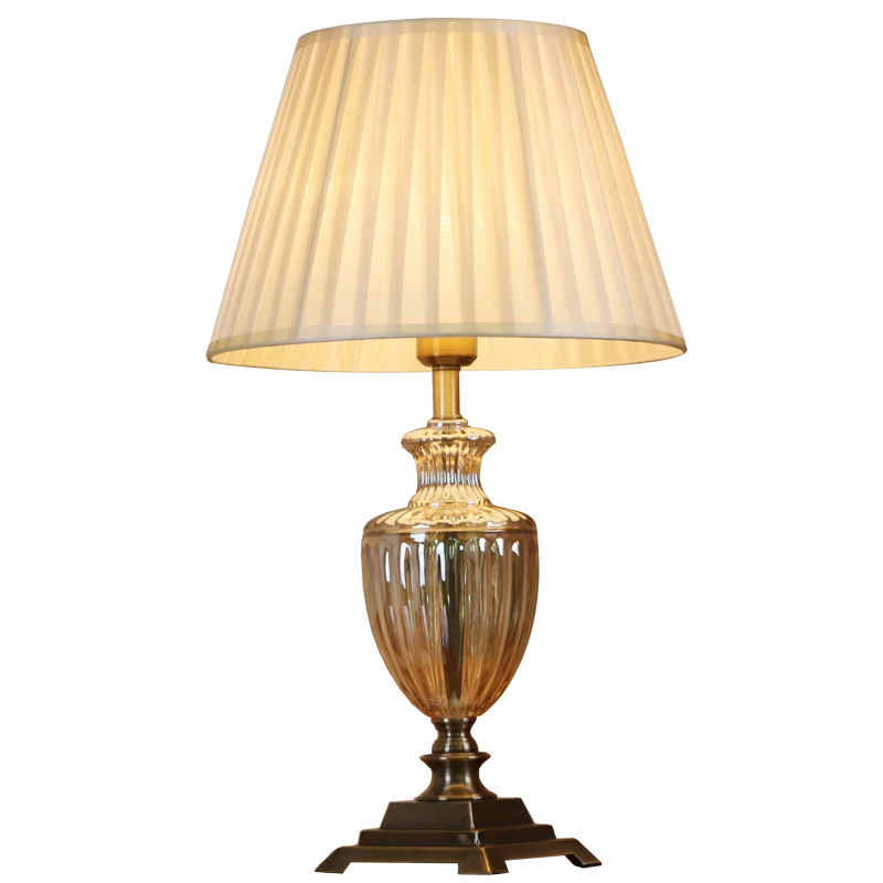 

Modern Crystal Bedroom Table Lamp Fabric Lampshade Living Room Decoration Abajur Table lamp For Bedroom Lamparas De Mesa