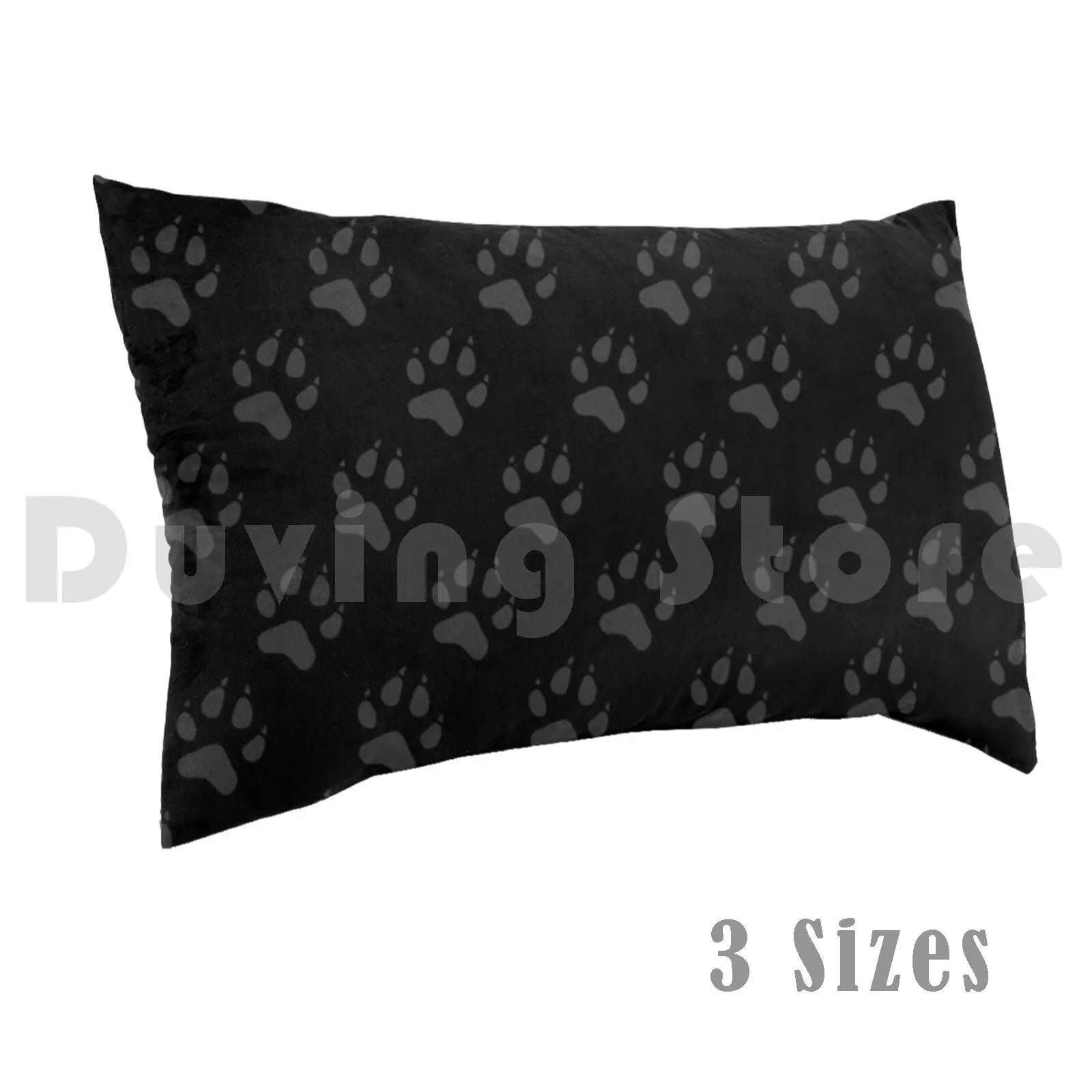 Paw Pattern ( Grey And Black ) Pillow Case 20*30 Inch Pattern Patterns Danibeez Danibeezdesign Paw Pattern Paw Paws