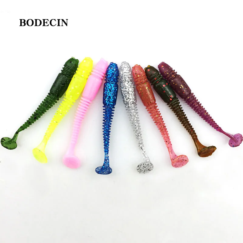16 SZTUK Miękki silikonowy robak Gumowy ogon T Sztuczna fałszywa przynęta do przynęty wędkarskiej Takcle 50mm 1g Shad Wobbler Salt Smell — zdjęcie 4