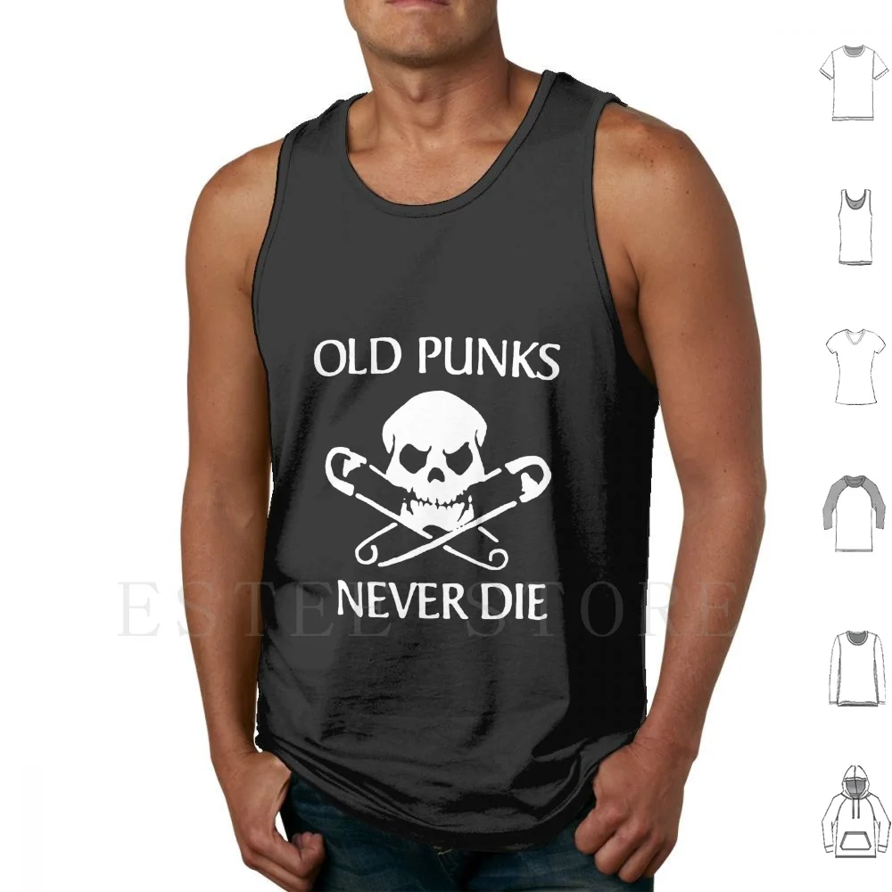 Old Punks Never Die Tank Tops Vest Old Punks Punk Metal Metalhead Headbanger Punx Hardcore Underground Hardrock Rosetatoo