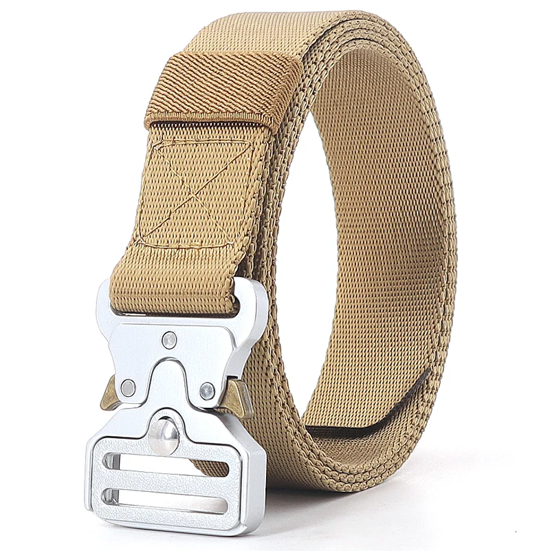 Men's Casual Fashion Tactical Belt Alloy Automatic Buckle Youth students Belt Canvas Belt for Men female luxury male Jeans