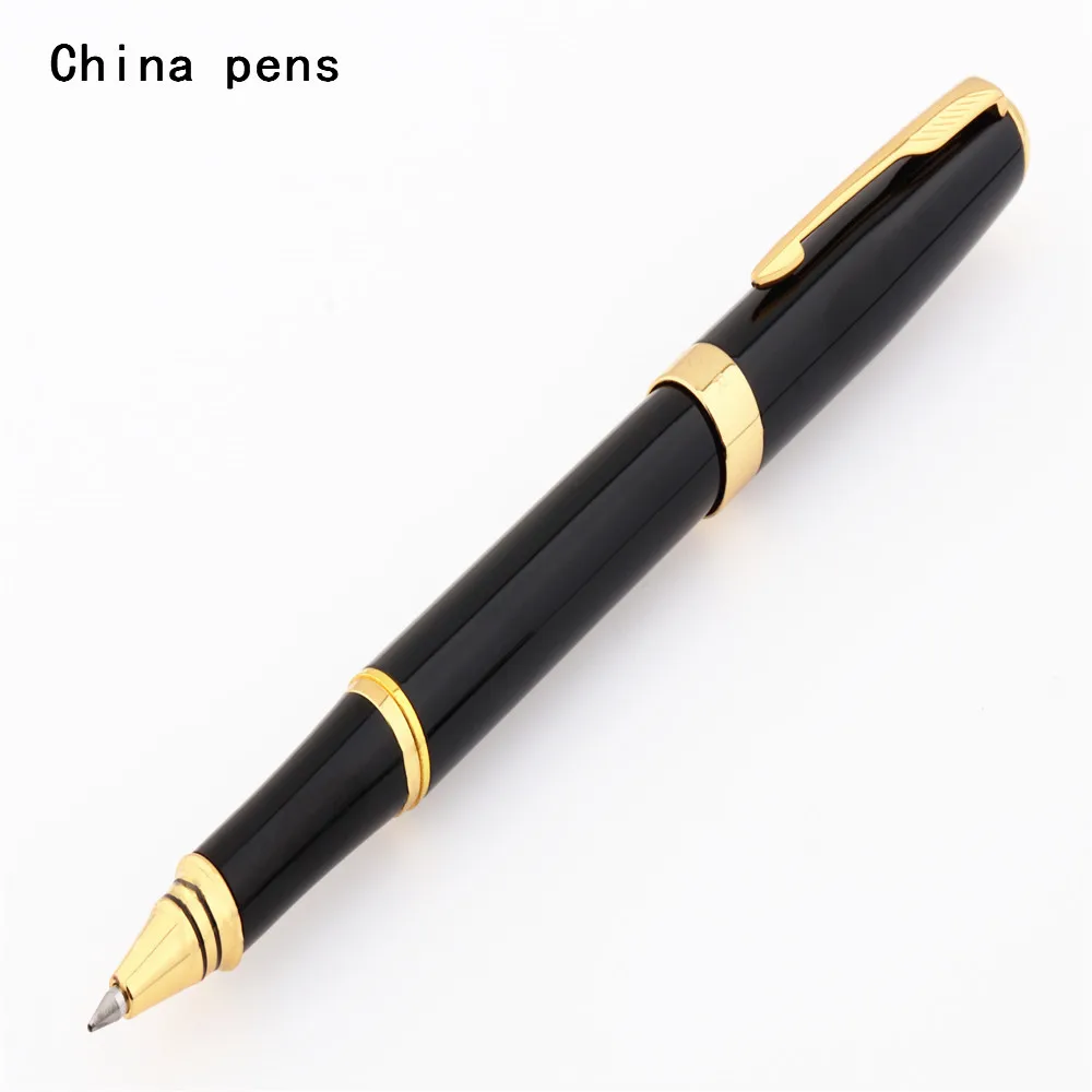 Baoer 388 Black Silver Business Metal Roller ball Pen Medium Nib Gold Clip  office School student Supplies Ballpoint Pens