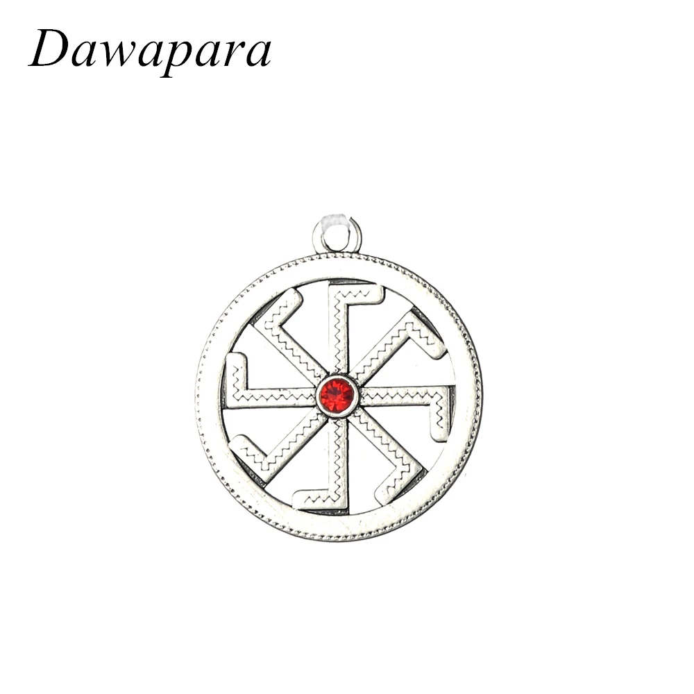 Dawapara Slawisches Kolovrat-Symbol Anhänger Klassische Ethnische Vintage DIY Charms für Frauen Zubehör Metallanhänger Schmuck – Detail 10