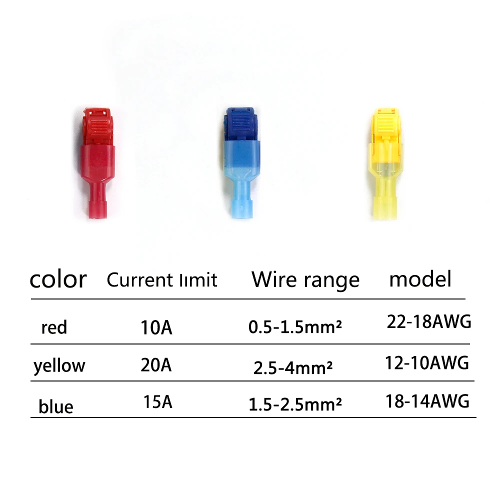 Wire and cable connector Crimp terminal T-Tap Quick Splice CarAudio Kit Insulated Disconnect Electrical Quick Splice Lock Wire