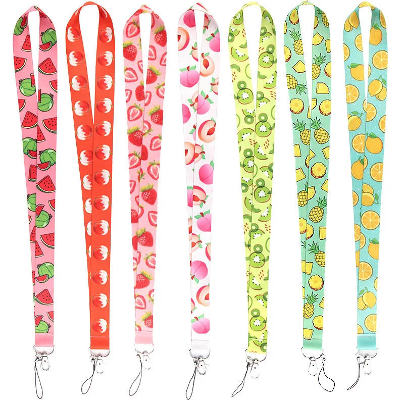 LX63 Fruit Series Lanyard Neck Strap Rope For Mobile Cell Phone ID Card Badge Holder With Keychain Keyring