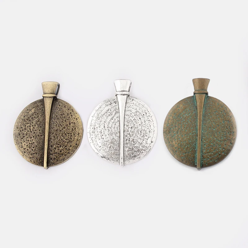 1pcs Tibetan Silver/Bronze/Verdigris Large Round Medallion Pendant For Necklace Jewelry Making Findings  84x67mm