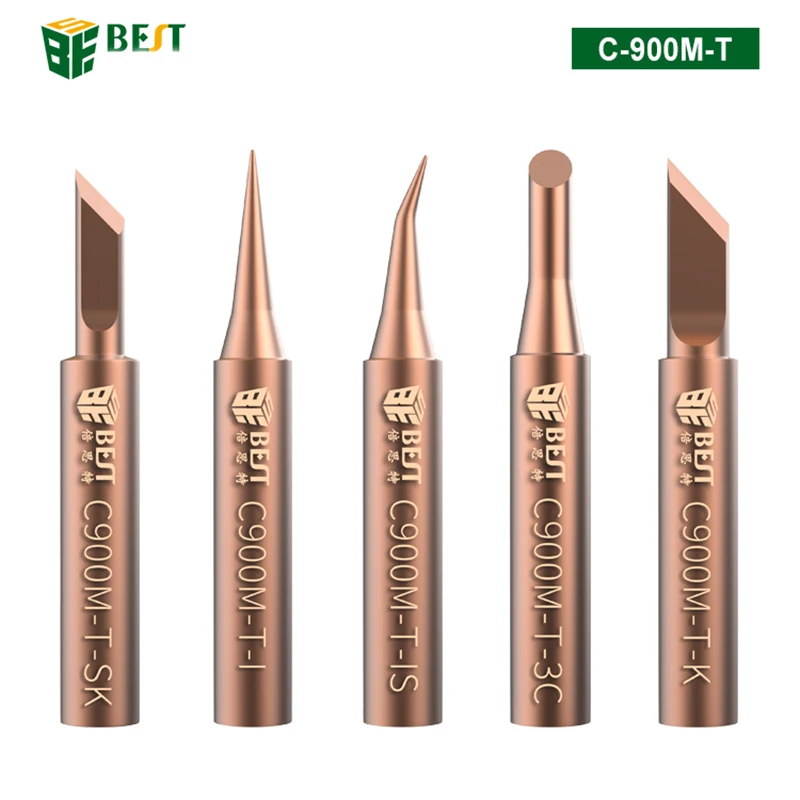 5Piece Soldering Iron Tips Welding Nozzle Oxygen-free Copper Lead-free Solder Non-stick Tin Tip DIY Tools Set for Horns Plastic