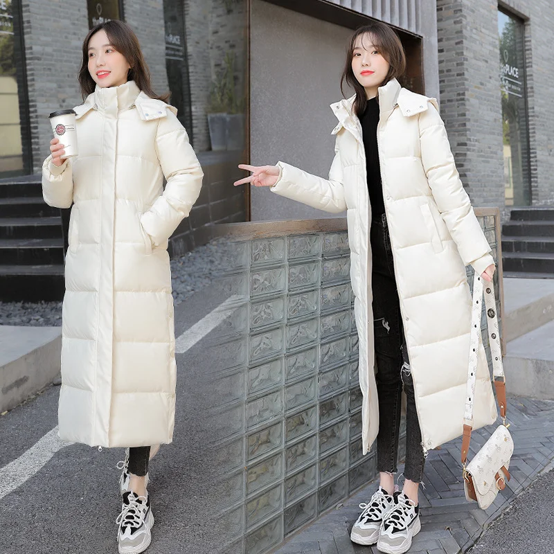 Women\'s Down Padded Jacket 2021 New Thick Korean version Parka Extra long Jackets Solid Winter Jacket Women Coats Female Outwear