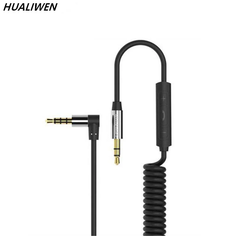 Audio Cable Jack 3.5mm Male to Male Spring Wire Audio Auxiliary Cable Suitable For Car Earphone Speakers