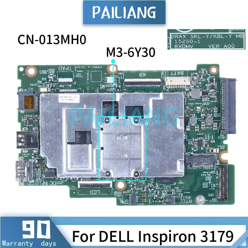 For DELL Inspiron 3179 M3-6Y30 Laptop Motherboadrd 013MH0 15250-1 SR2KN 4GB DDR3 Notebook Mainboard Tested OK