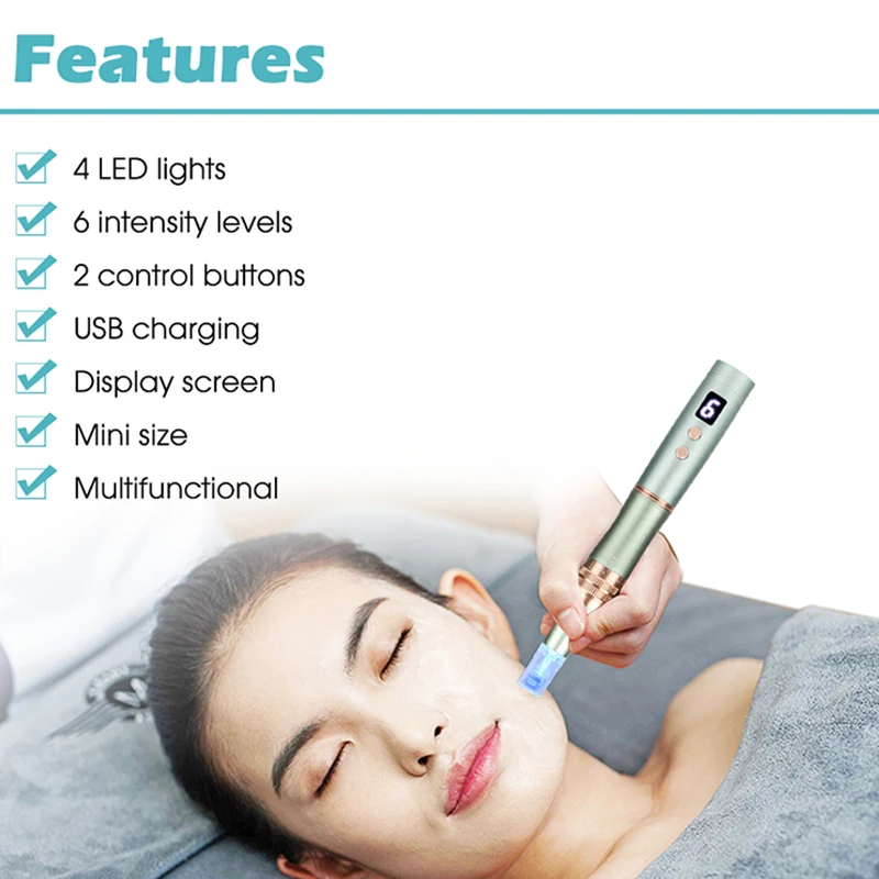 Dr Pen Microneedle Derma Pen 2021 Latest Cartridge Nanoelectric Micro-needling Pen with LED for Skin Rejuvenation Wrinkle Remove