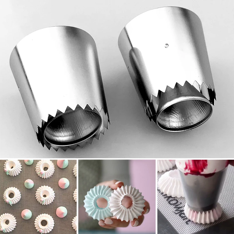 2 Sizes DIY Nozzle Stainless Steel Dessert Cake Decorating Tips Kitchen Accessories Cookie Bis Icing Piping Cream Pastry Bag