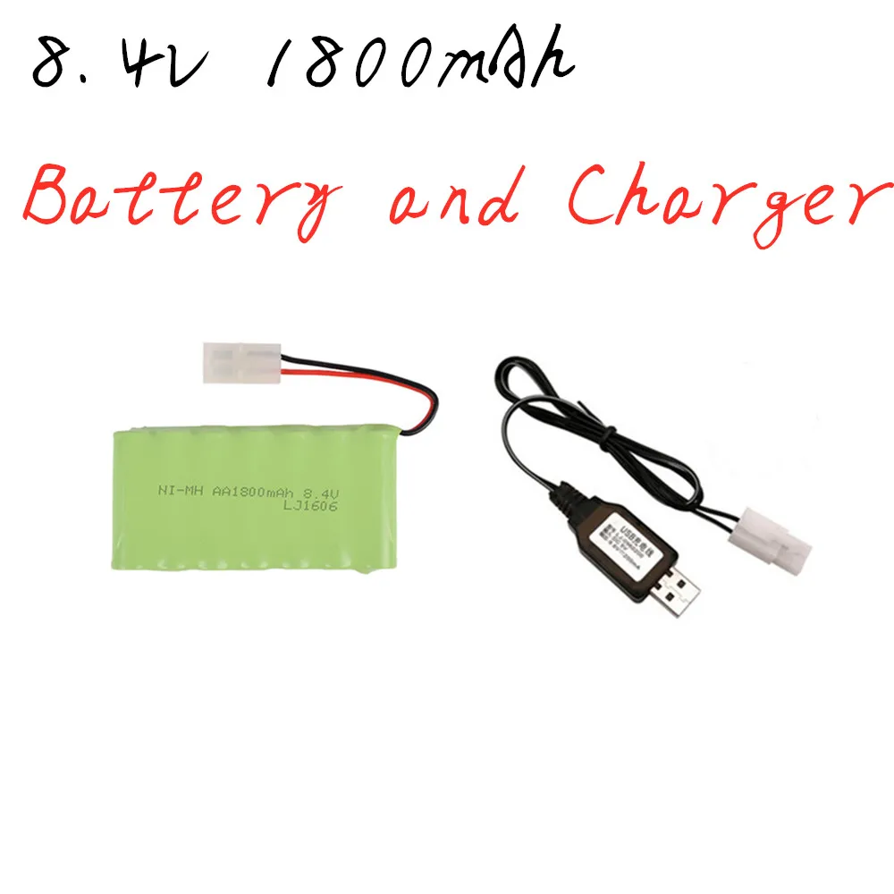 8.4v 1800mah akumulator NIMH + ładowarka USB dla RC samochody zabawki łodzie roboty zbiornika pistolet AA Ni-MH 8.4v ładowalny akumulator