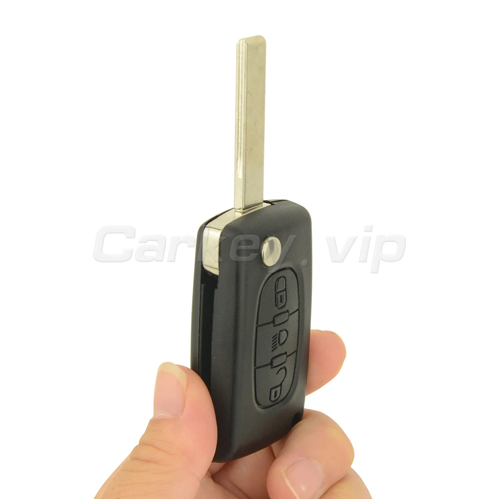 Remotekey CE0536 Flip Remote Car Key Middle Light 3 Button For Peugeot For Citroen 433 Mhz ID46 - PCF7961 HU83