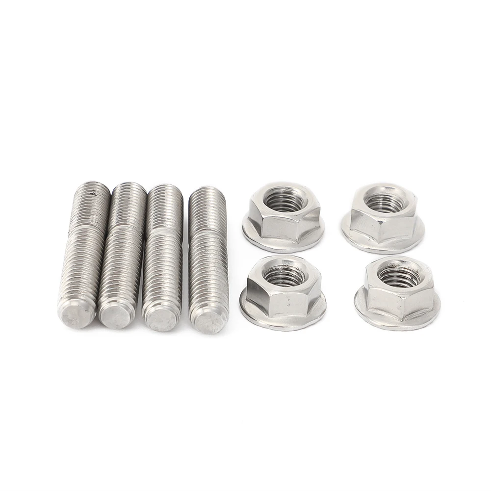 4 Pcs Porta di Scarico Studs & Tubo di Testa Noci Viti Sia-Le Estremità Vite-In Bulloni per Harley Big doppia con letti singoli 84-16 Sportster XL