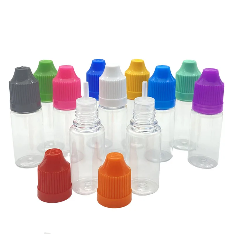 

100pcs Clear PET 10ml Empty Plastic Dropper Bottle for Eye Drop E-Cigarette Liquid Needle Tip Hard Bottle