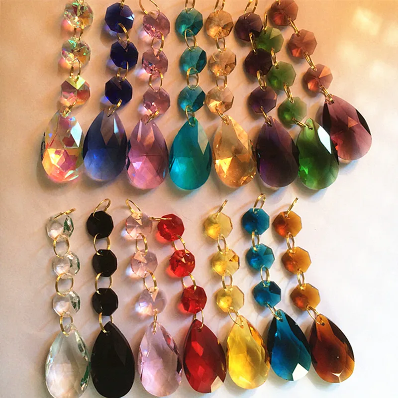 Top Quality K9 Crystal Chandelier Pendant Prism Multicolor K9 Crystal Lighting Accessory Sun Catcher Christmas Tree Decoration